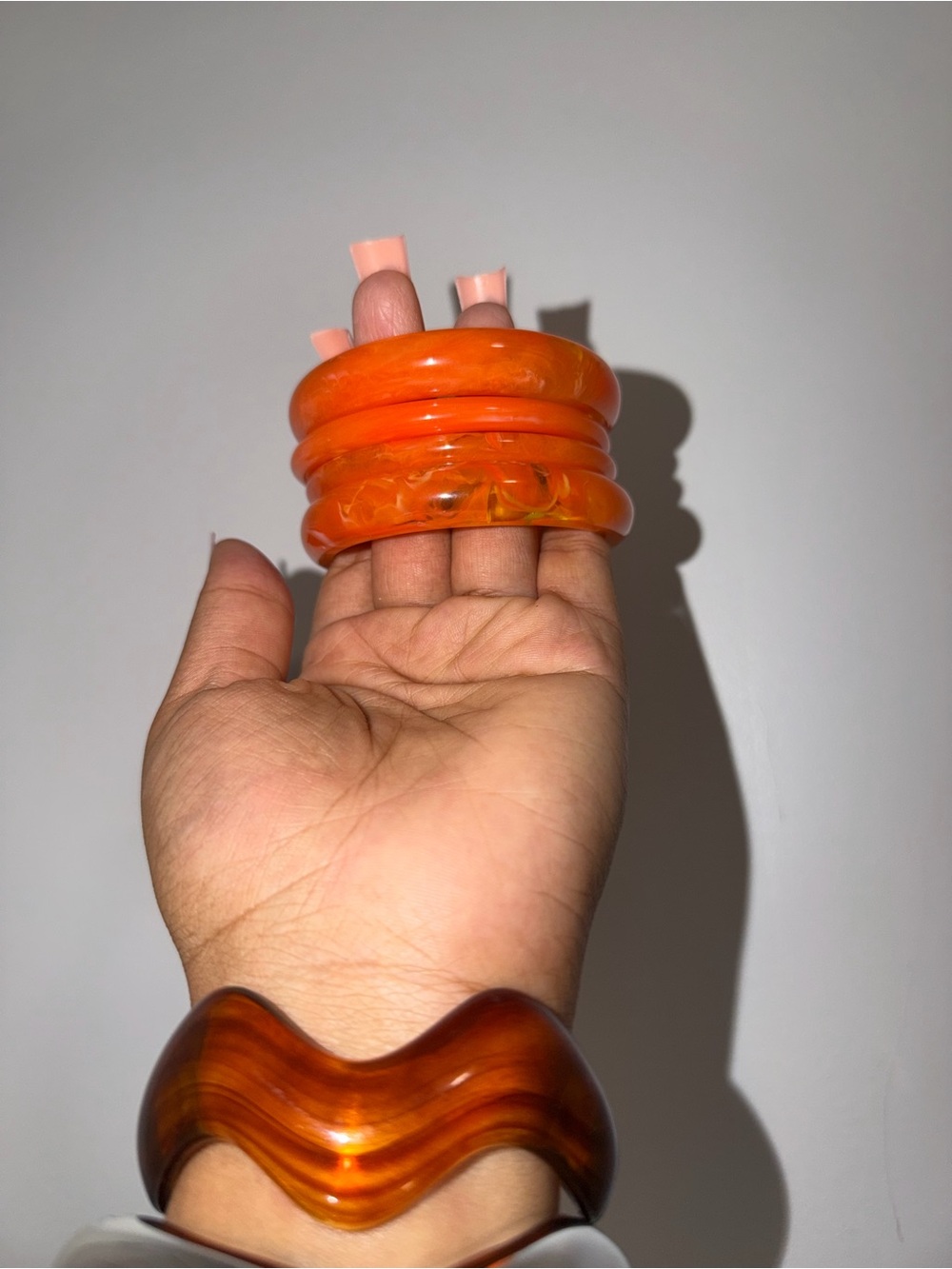 Orange Resin Bangle Set – Women Accessories